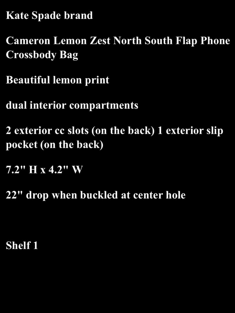 NWT Kate Spade Cameron Lemon Zest North South Flap Navy Phone Crossbody - Picture 4 of 8